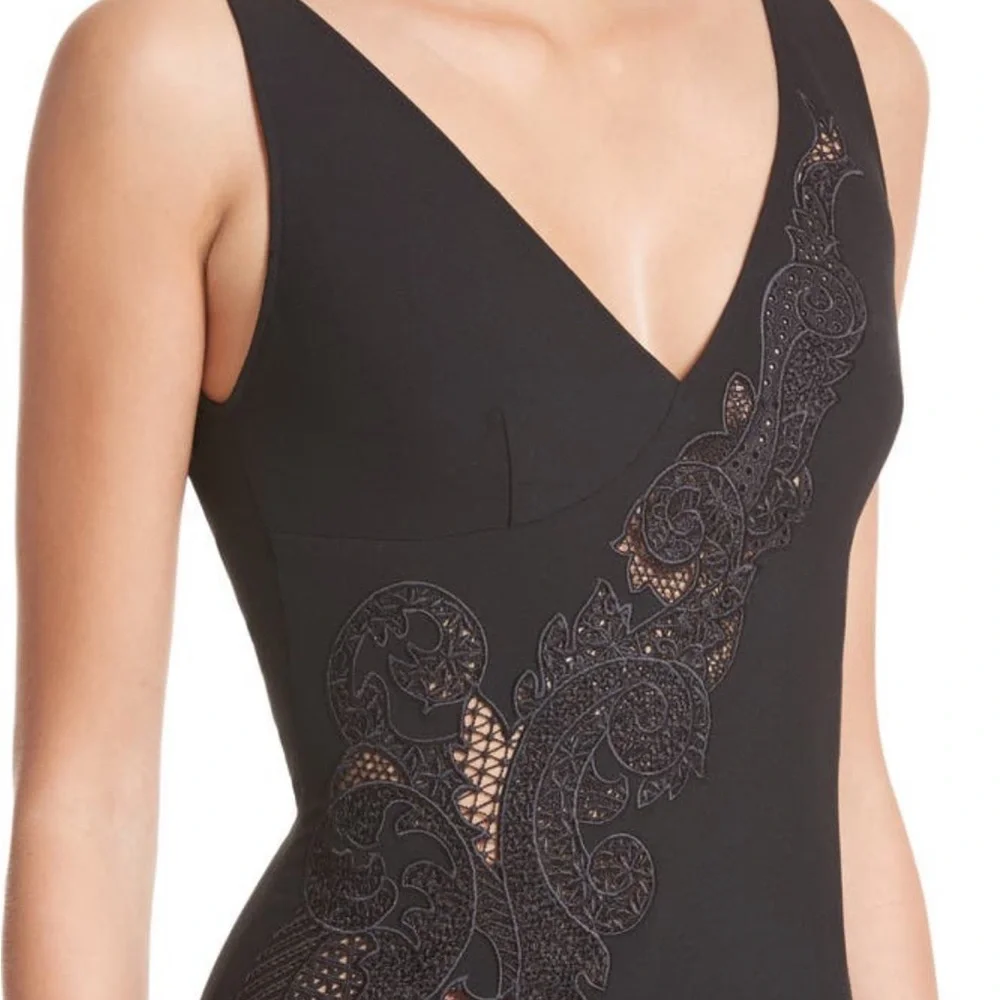 Versace Collection Lace Inset Sheath Dress - vneck, side slit. Never wor… - Picture 1 of 5